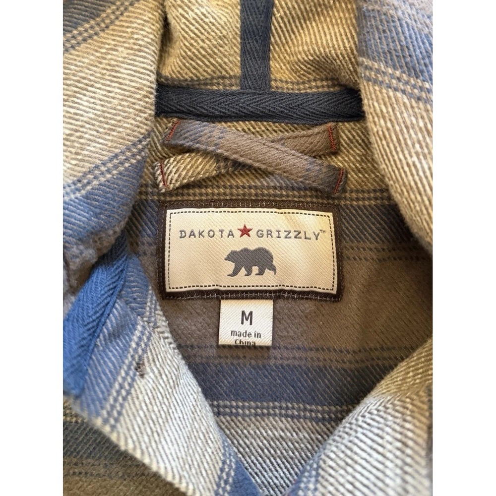 Dakota Dkota Grizzly Henley Hoodie Long Sleeve Shirt Brown Men's Size Medium - Picture 4 of 11